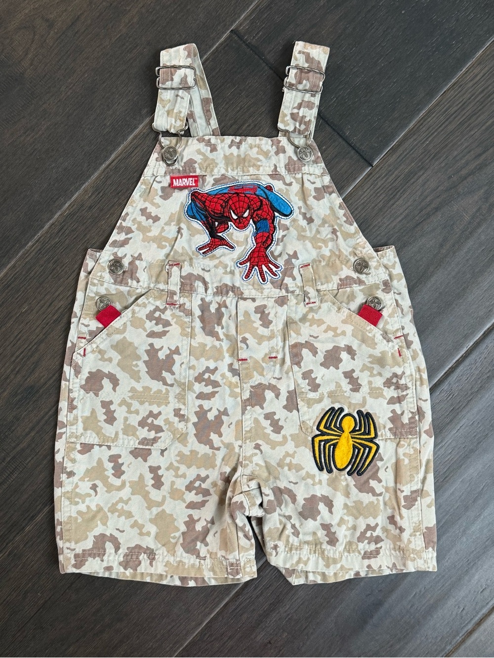Y2K 2007 Spiderman Camo Overalls 4T Vintage